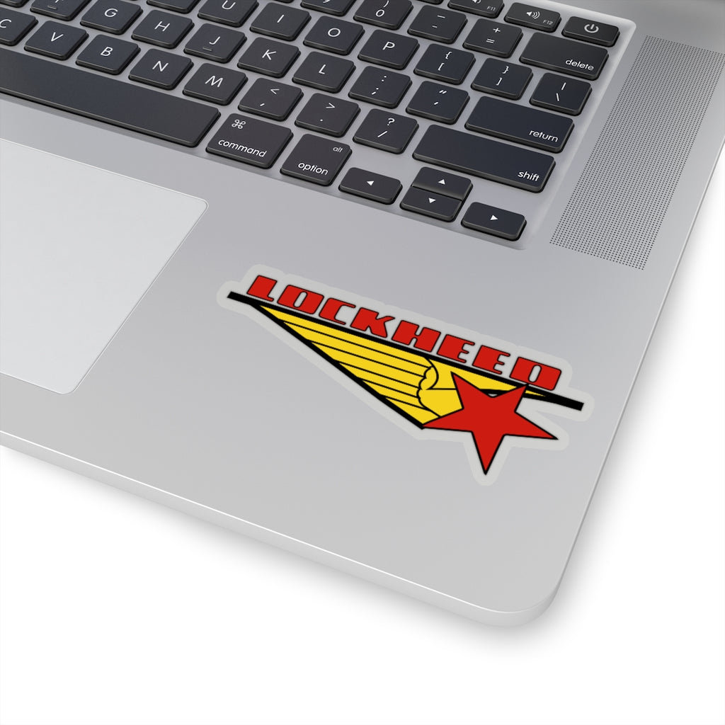 Lockheed Text Sticker Classic Lockheed Stickers – Wild Weasel Apparel